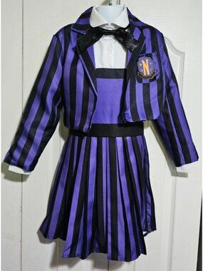 Wednesday Nevermore Academy Uniform Costume Girls 4-6 Enid Sinclair Dress Jacket